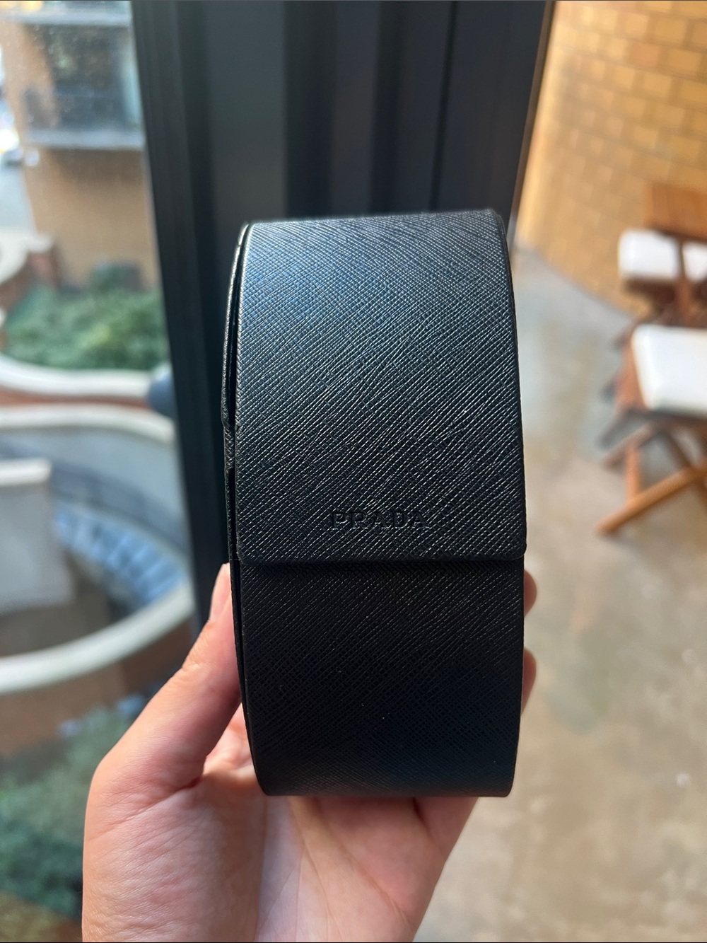 Prada Black Saffiano Magnetic Sunglasses Case